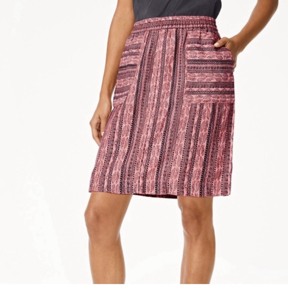 Garnet Hill Striped Mini Skirt in Pink and Black